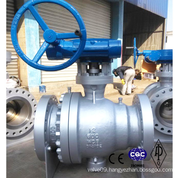 API6d Cast Body Carbon Steel Wcb 2 Pieces Flanged Trunnion Mounted Ball Valve